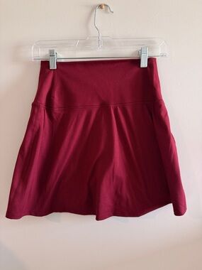 Women's Wine Red Flared Skort